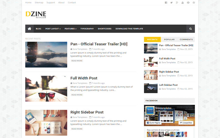 Dzine Elegant Responsive Modern Amazing Blogger Template