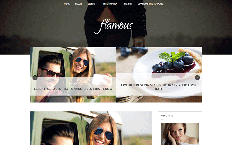 Flamous Modern Impressive 2016 Blogger Template