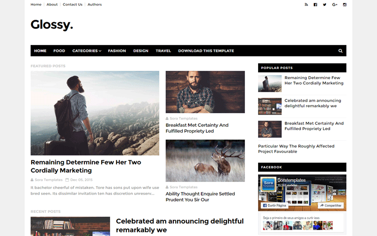 Glossy Clean Responsive News Blogger Template