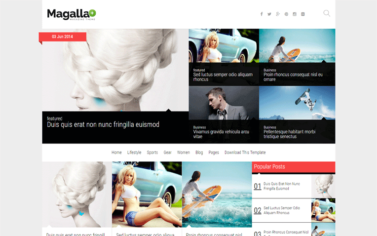 Magalla Responsive Intelligent Blogger Template