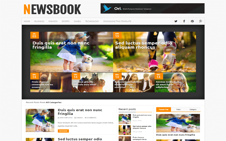 NewsBook Simple 2016 Blogger Template