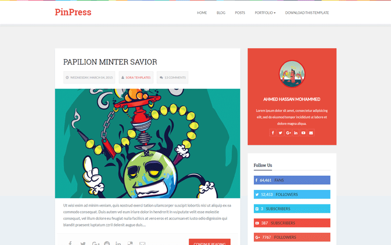 PinPress Creative Amazing Responsive Blogger Template