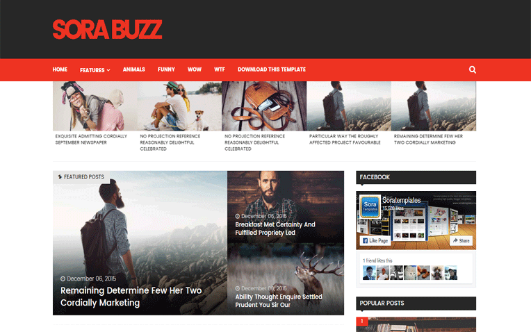 Sora Buzz Viral Magazine Blogger Template