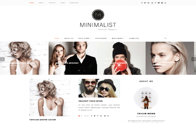 Minimalist Masonry Style Grid Responsive Blogger Template