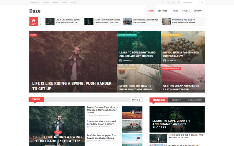 Daze Flexible Magazine Responsive Blogger Template
