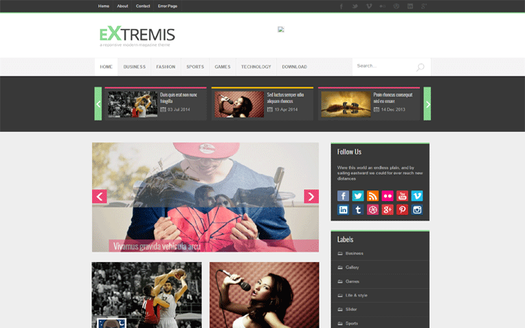 Extremis Simple Clean Responsive Blogger Template