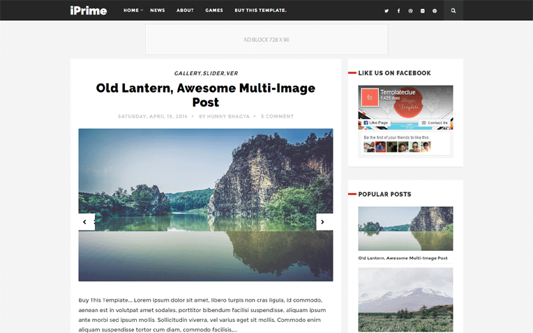 iPrime Clean Personal Responsive Blogger Template