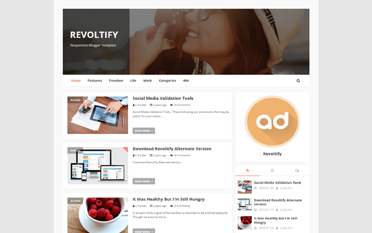 Revoltify Ads Friendly Responsive Blogger Template
