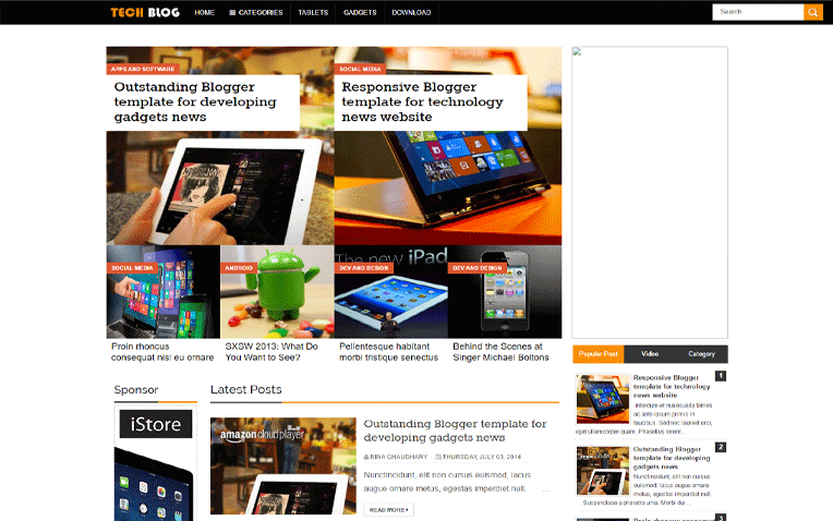 TechBlog Creative Search Engine Blogger Template