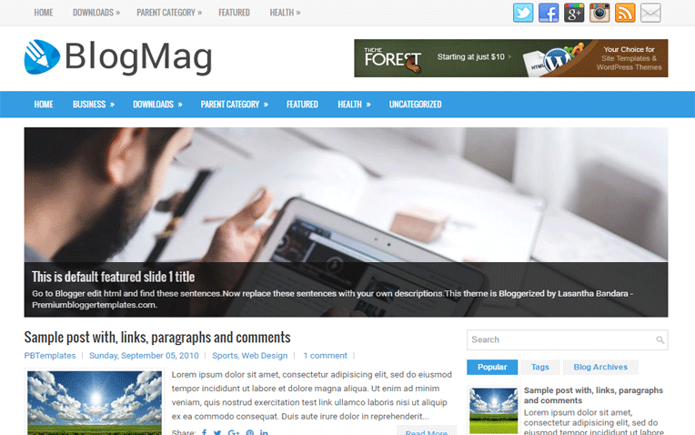 BlogMag Minimal Amazing Responsive Blogger Template