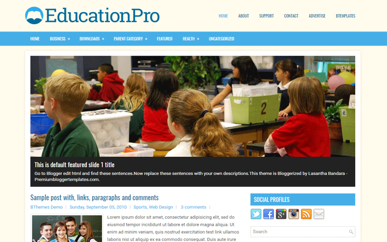 EducationPro Premium Responsive Blogger Template