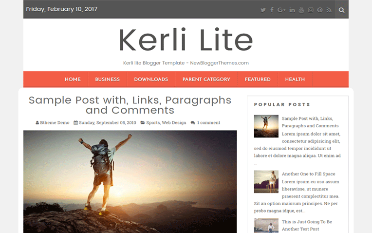 Kerli Lite Simple Magazine Responsive Blogger Template