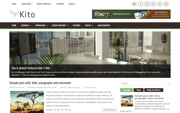 Kito Simple Magazine Responsive Blogger Template