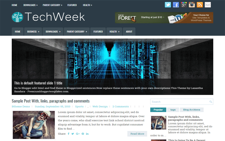 TechWeek Responsive Magazine Blogger Template
