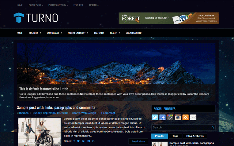 Turno Premium Magazine Clean Blogger Template