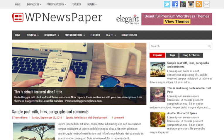 WPNewsPaper Premium Responsive Blogger Template
