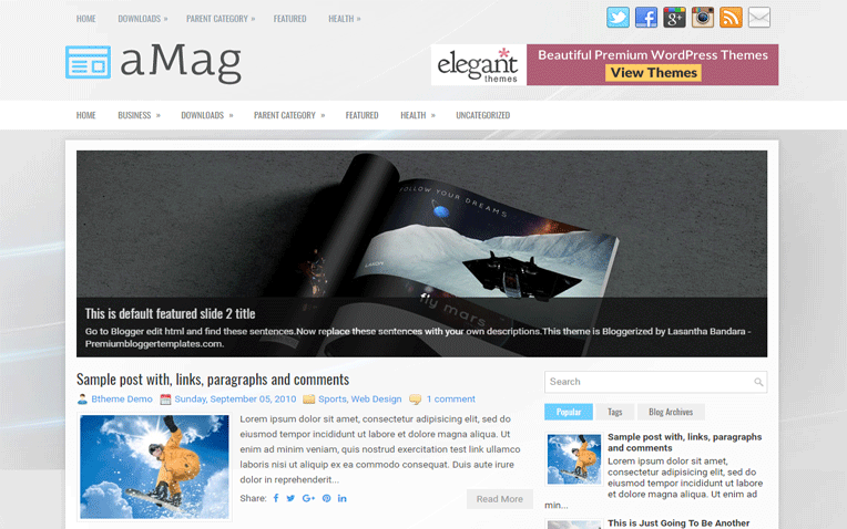 aMag Simple Clean Responsive Blogger Template