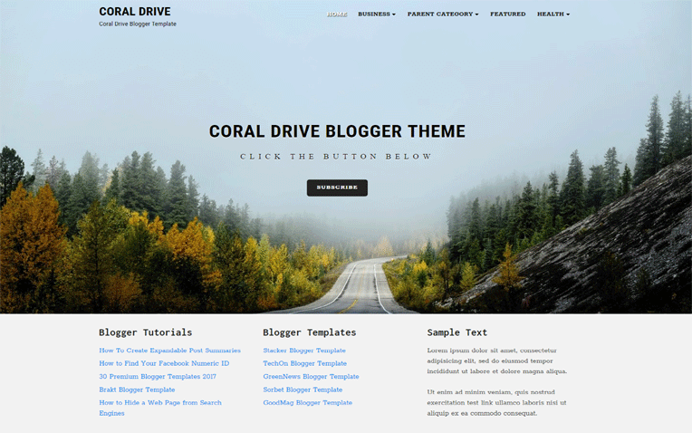 Coral Drive Personal Responsive Blogger Template