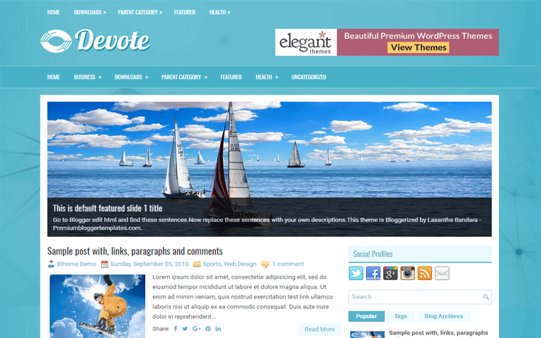 Devote Mobile Friendly Premium Blogger Template