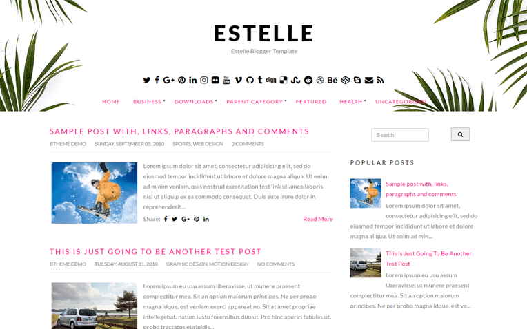 Estelle Magazine Clean Responsive Blogger Template
