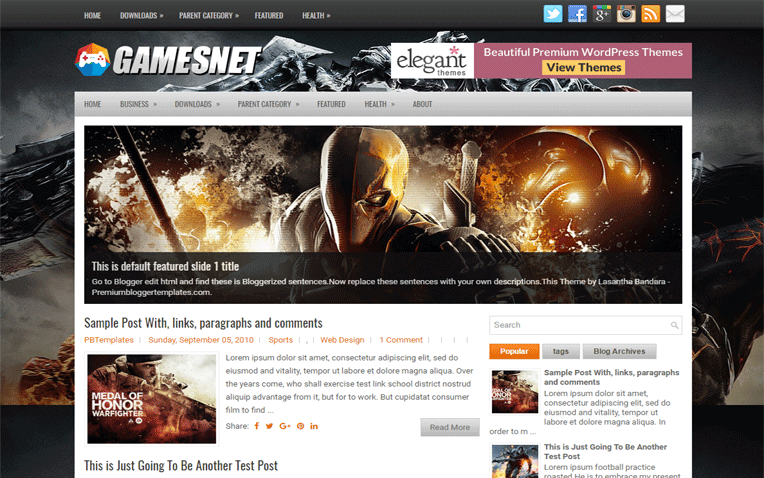 GamesNet Magazine Responsive Blogger Template