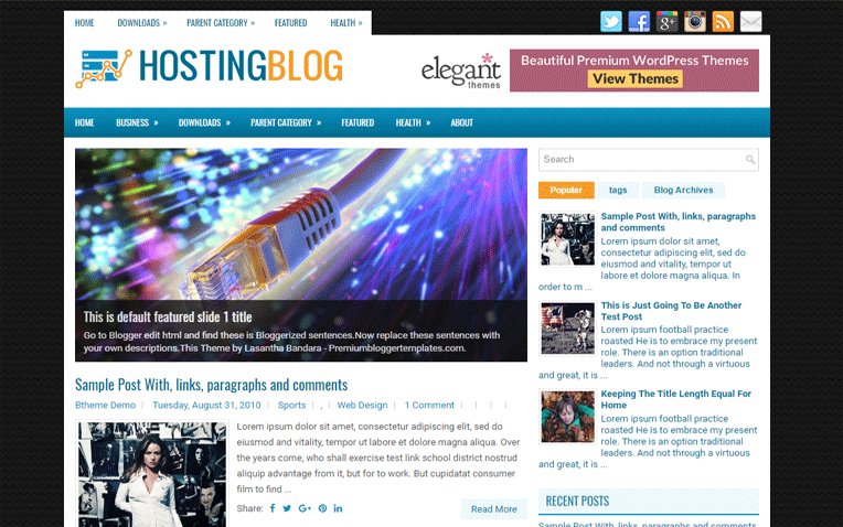 HostingBlog Clean Magazine Responsive Blogger Template