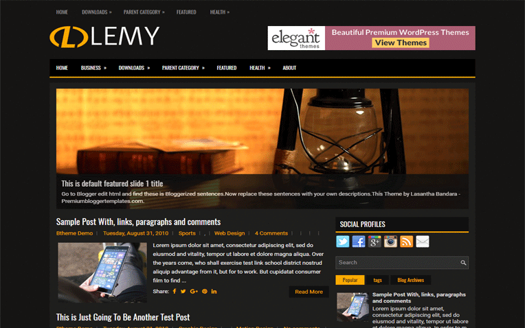 Lemy Elegant Magazine Responsive Blogger Template