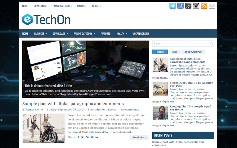 TechOn Professional Responsive Blogger Template