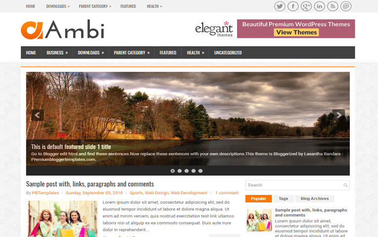 Ambi Elegant Premium Responsive Blogger Template