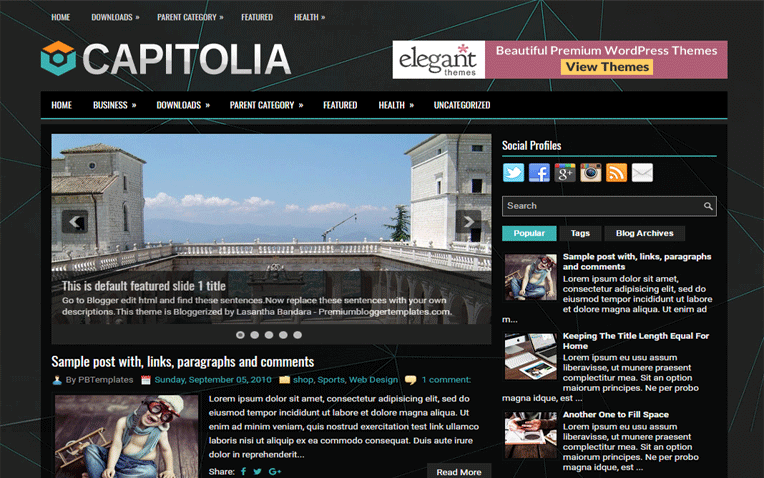 Capitolia Advance Engine Clean Blogger Template