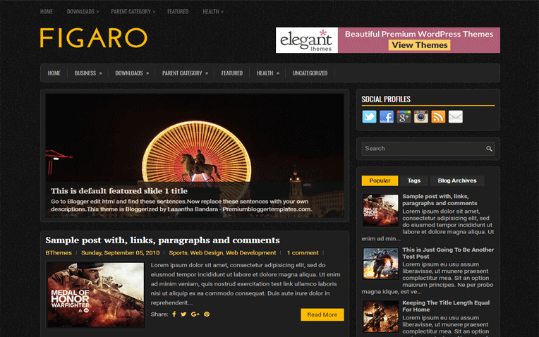 Figaro Professional Clean Responsive Blogger Template
