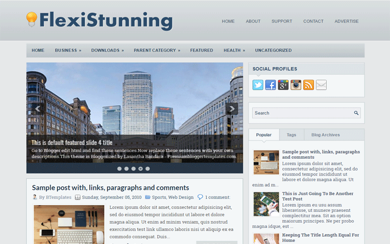 FlexiStunning Magazine Responsive Blogger Template