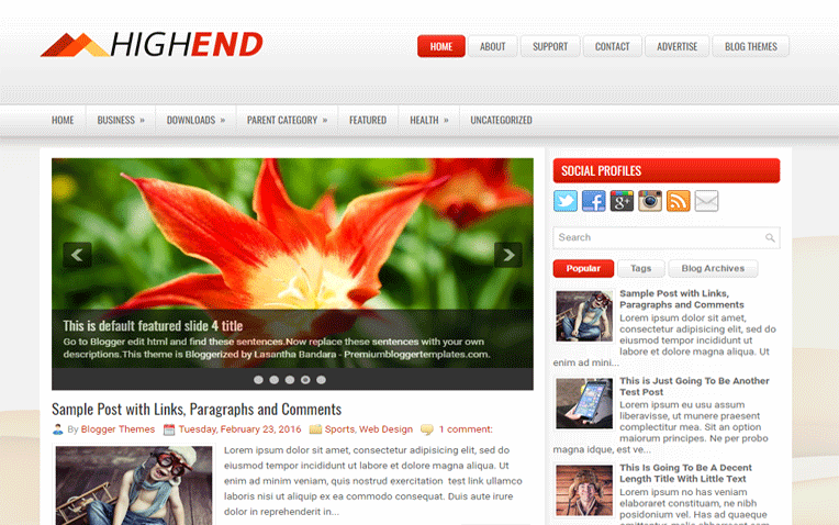 HighEnd Professional Responsive Blogger Template