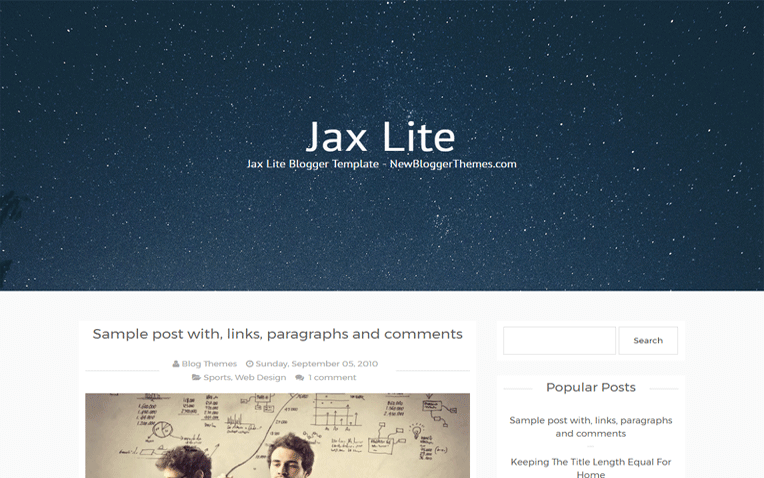 Jax Lite Photolog Clean Responsive Blogger Template