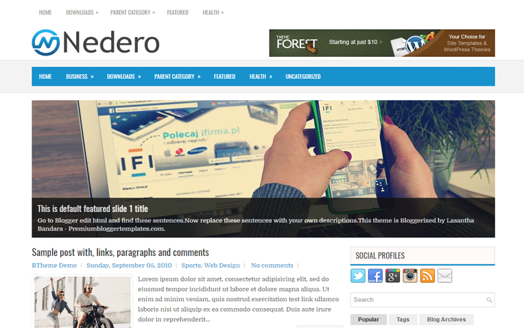 Nedero Amazing Simple Creative Blogger Template