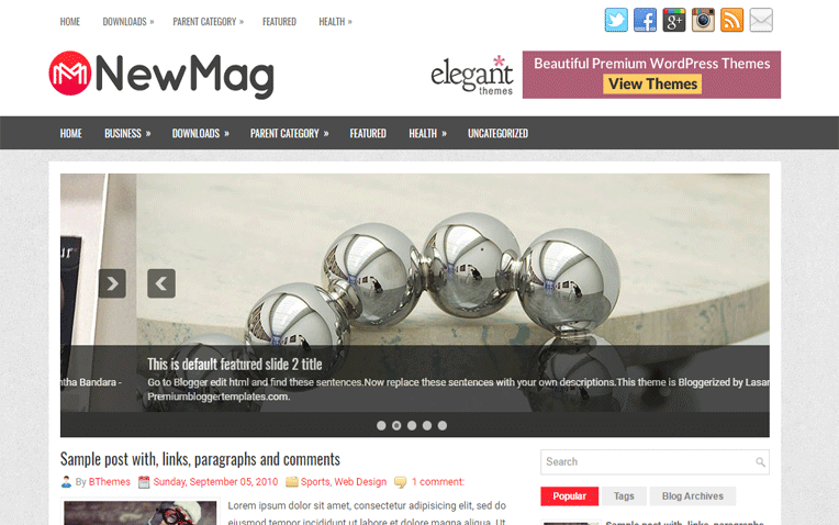 NewMag Magazine Mobile Friendly Blogger Template
