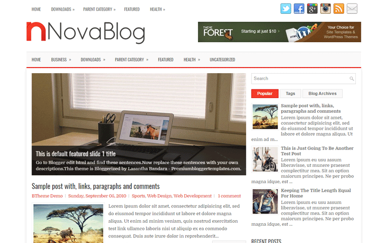 NovaBlog Magazine Responsive Blogger Template