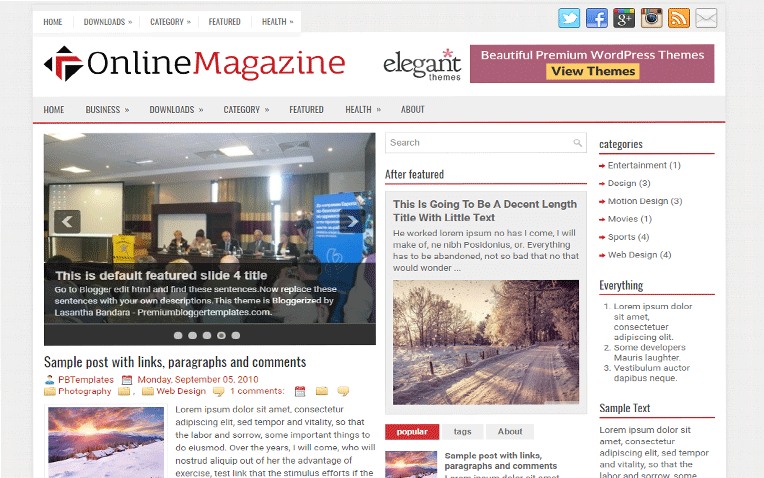 OnlineMagazine Premium Responsive Blogger Template