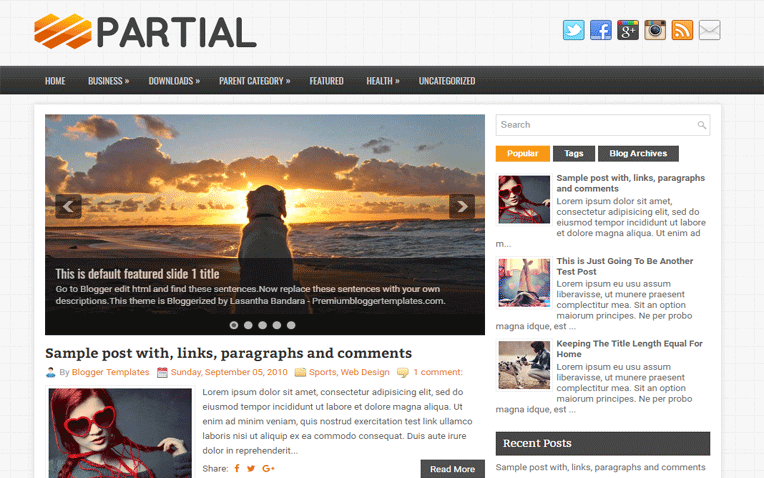 Partial Creative Simple Responsive Blogger Template