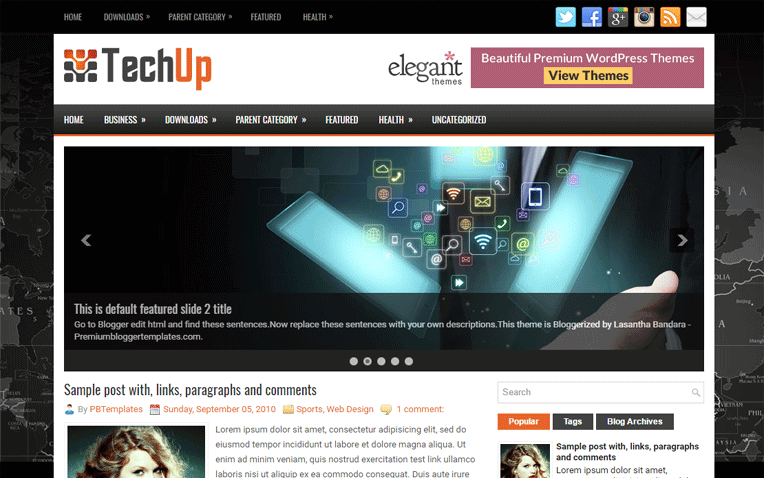 TechUp Professional Responsive Blogger Template