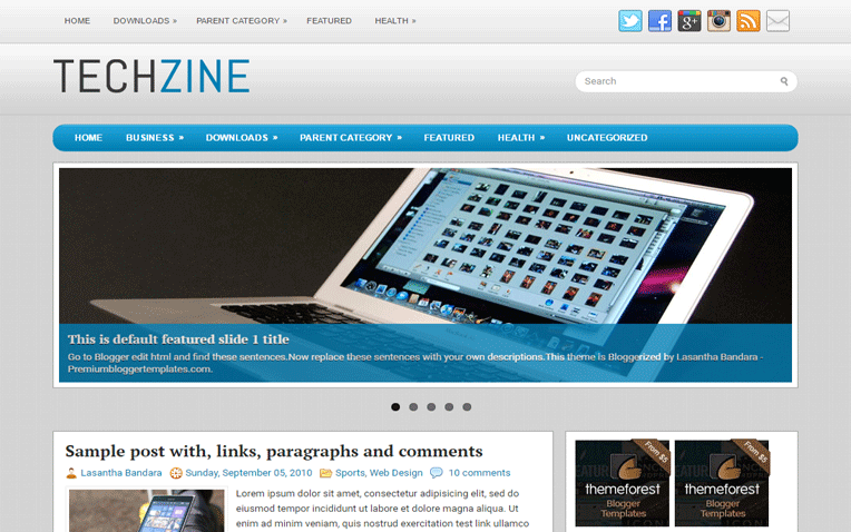 TechZine Magazine Responsive Blogger Template