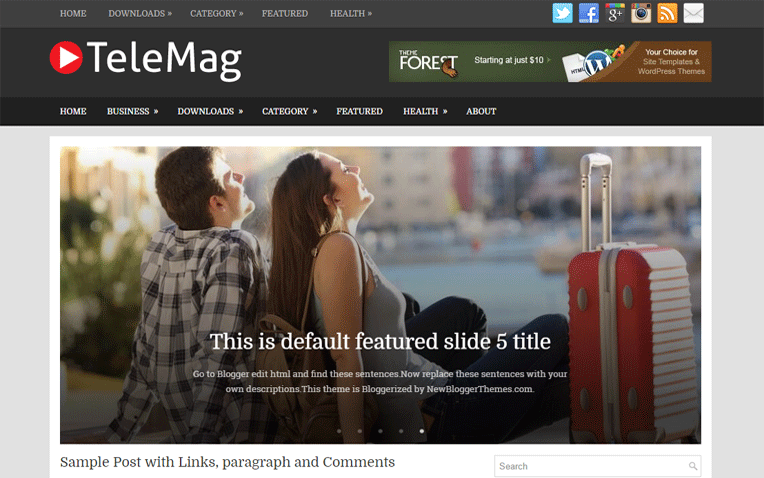 TeleMag Clean Magazine Personal Blogger Template