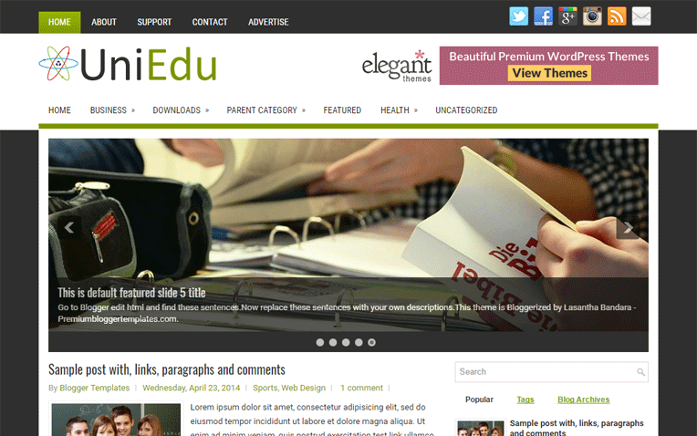 UniEdu Simple Education Clean Blogger Template