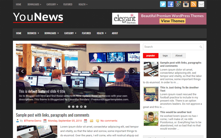 YouNews Advance Professional Blogger Template