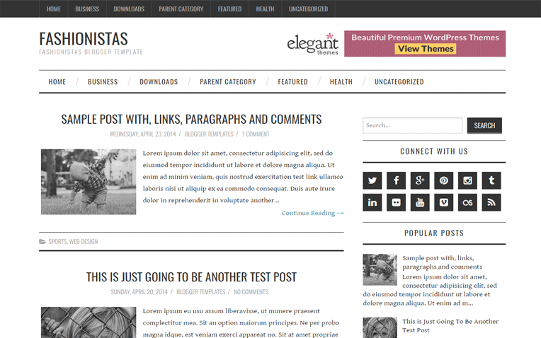 Fashionistas Simple Responsive Blogger Template