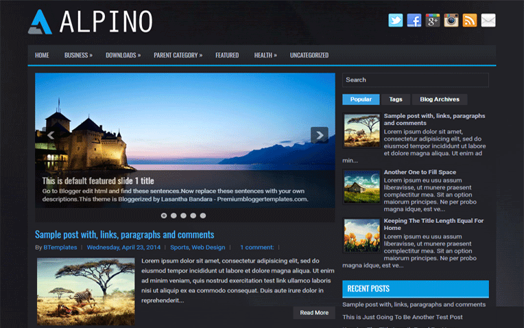 Alpino Professional Clean Responsive Blogger Template