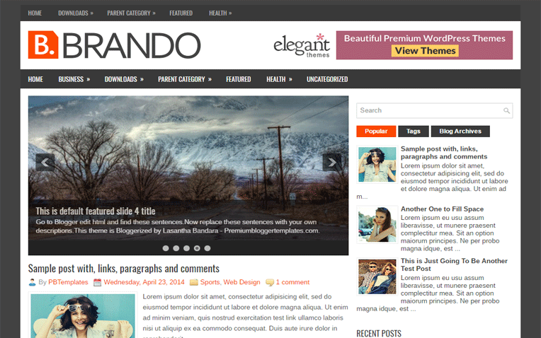 Brando Simple Magazine Responsive Blogger Template