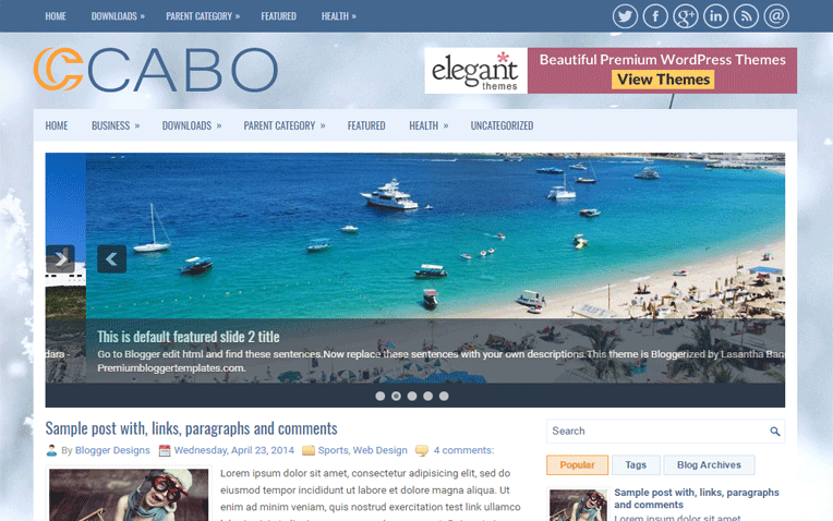 Cabo Travelling Clean Responsive Blogger Template