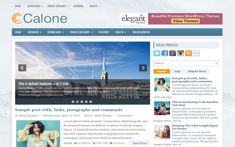 Calone Elegant Clean Responsive Blogger Template