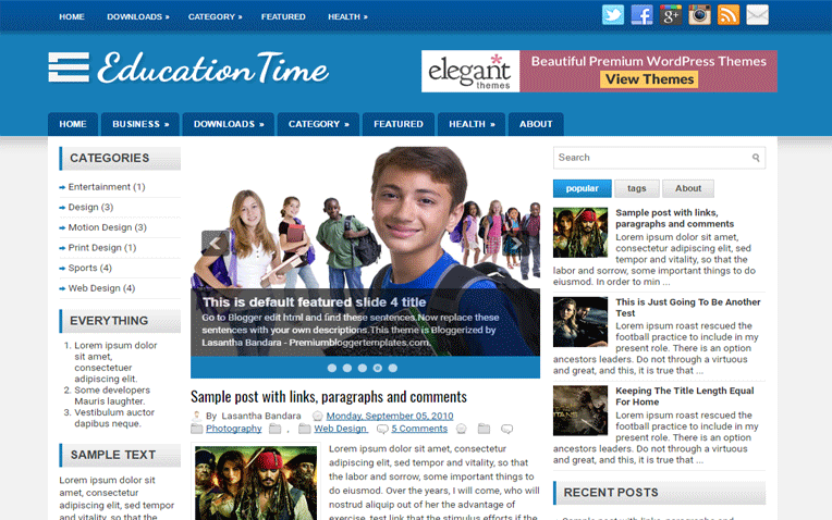 EducationTime Elegant Responsive Blogger Template